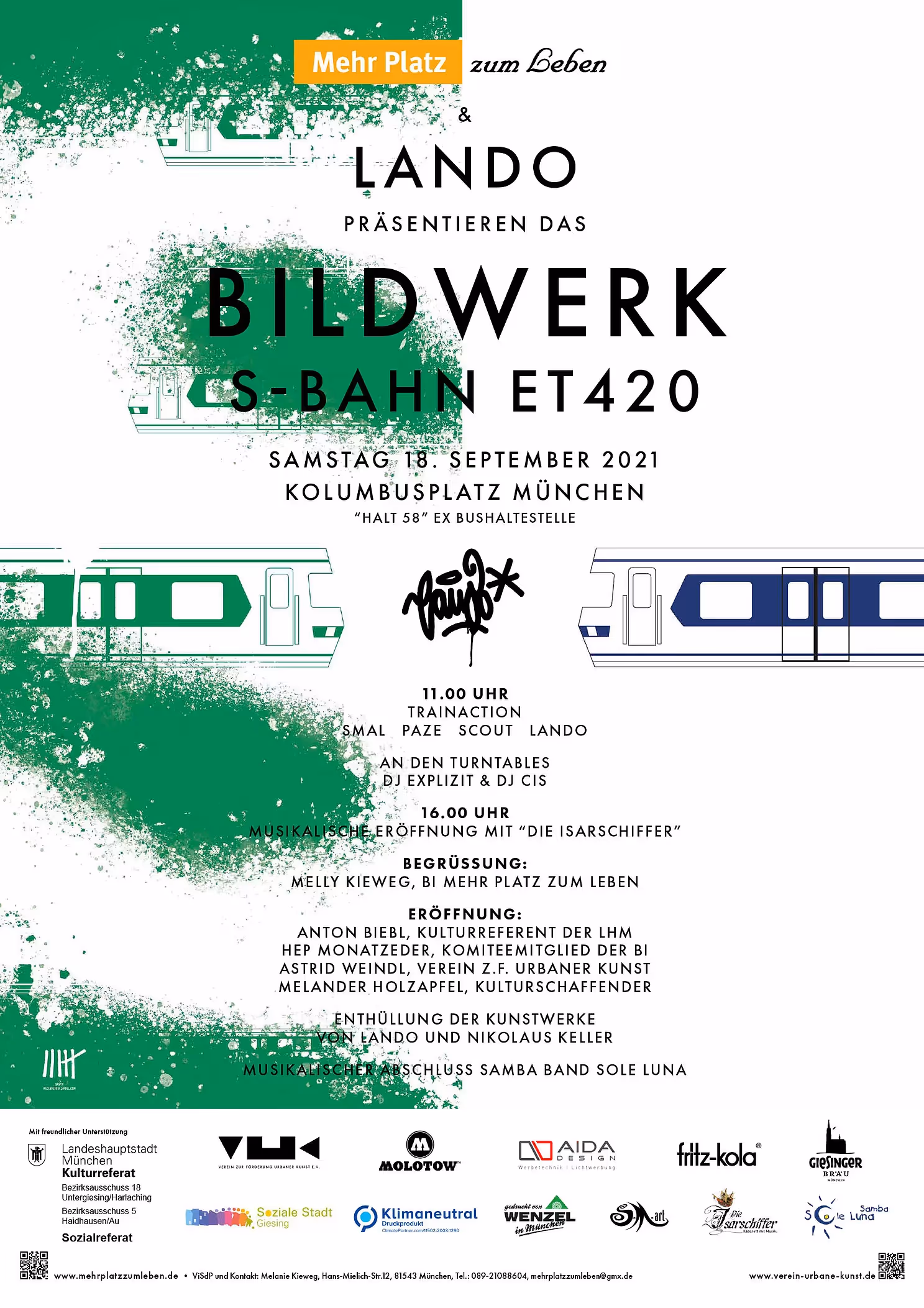 Bildwerk Olympia S-Bahn Puente Kolumbusplatz | Proyecto urbano de graffiti